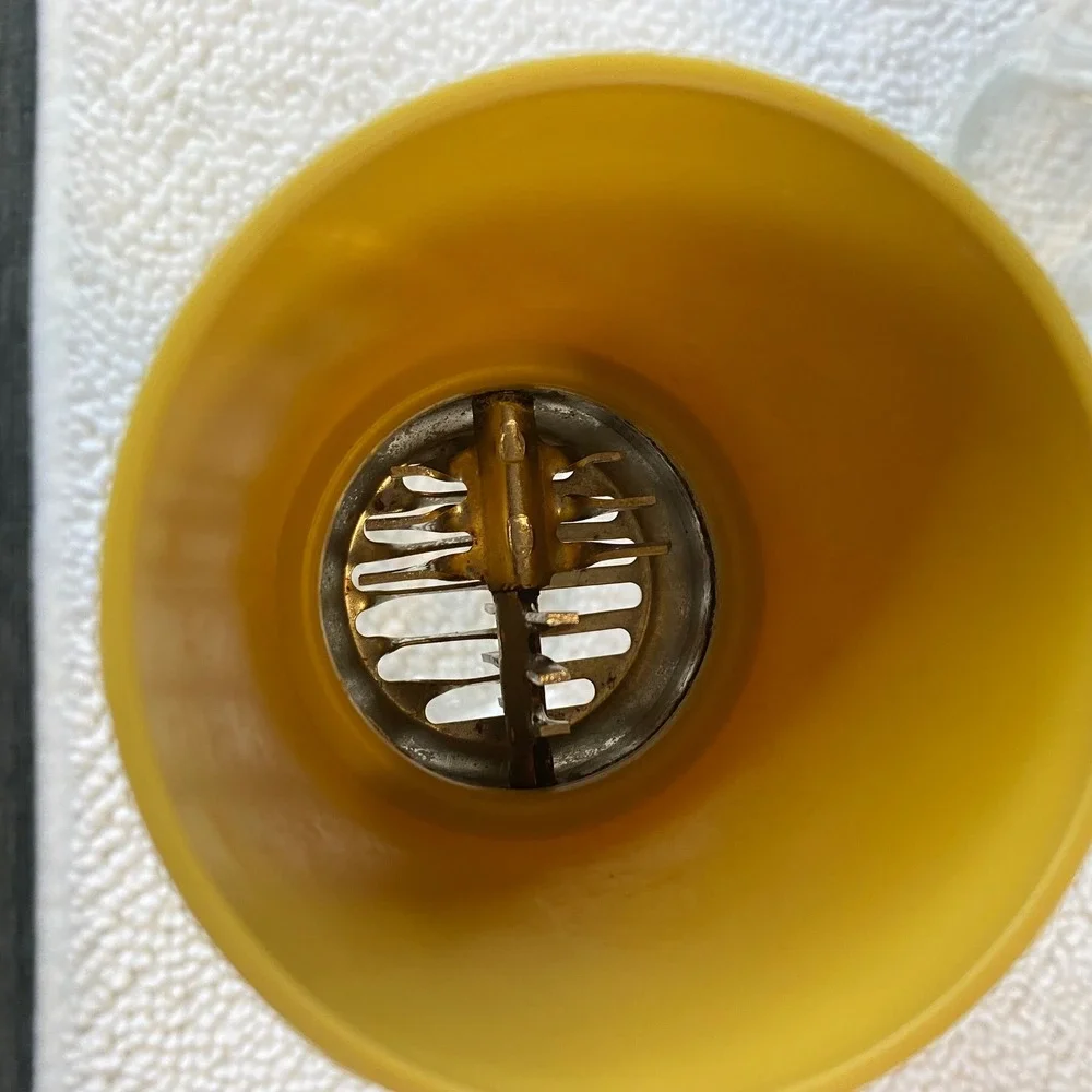 Vintage Federal Housewares Nut Chopper Mustard Yellow Gold‎ Glass Jar Nibot Corp
